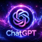 ChatGPT beginner guide 2026 neon logo in galaxy background